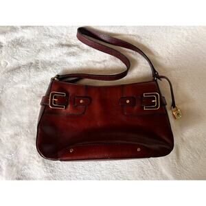 Etienne Aigner Y2K Purse Brown Leather Chunky Buckles